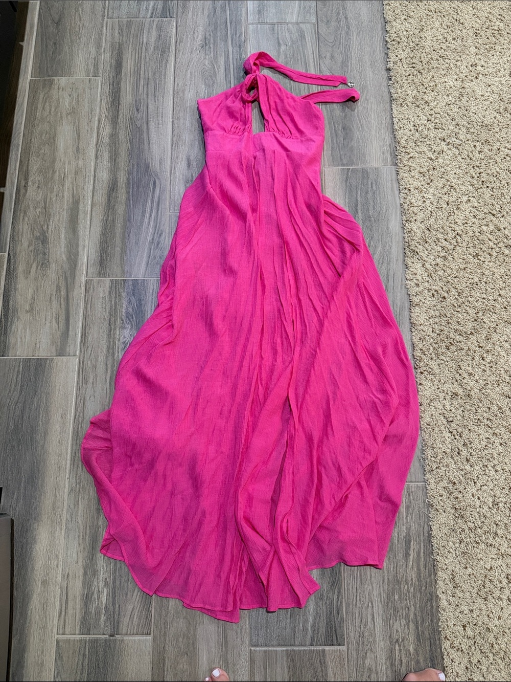 Vici Fuchsia Halter Maxi Dress